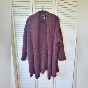 Free People Oversized Purple Cardigan